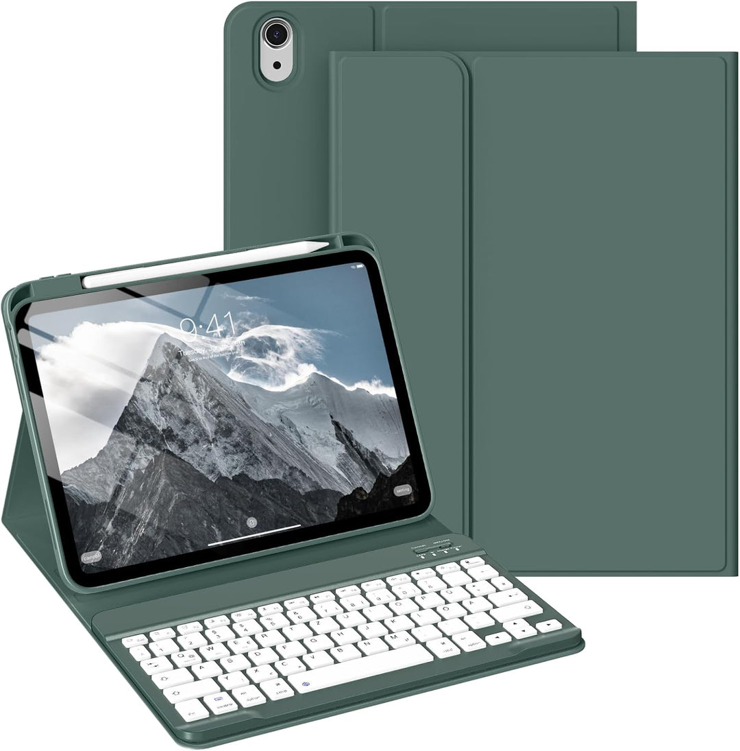 Hülle mit Tastatur für iPad (A16) 11/10 Generation(2025/2022) 11 Zoll/10.9 Soft TPU Rückseite Gehäus