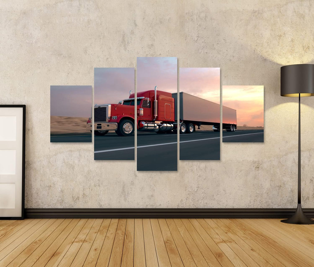 islandburner Bild auf Leinwand LKW Auf Der Strasse Während des Tages Bilder Wandbilder Poster Leinwa