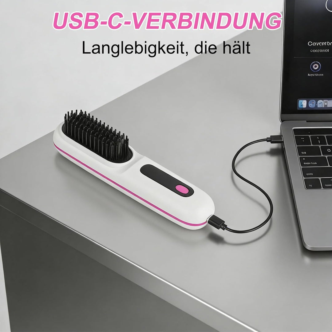 Stylingbürste für kurze Haare kabellos Haarglätter Bürste, Haarglätterbürste, tragbare Haarbürste el