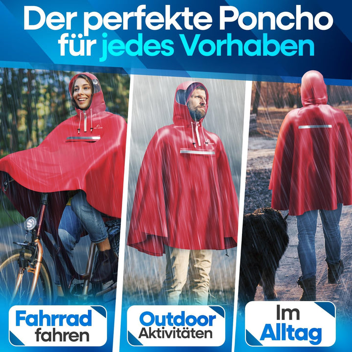 NEXTCOVER® NEU Regenponcho Fahrrad für Damen & Herren - mit [AquaShield 2.0] Technologie I Regenponc