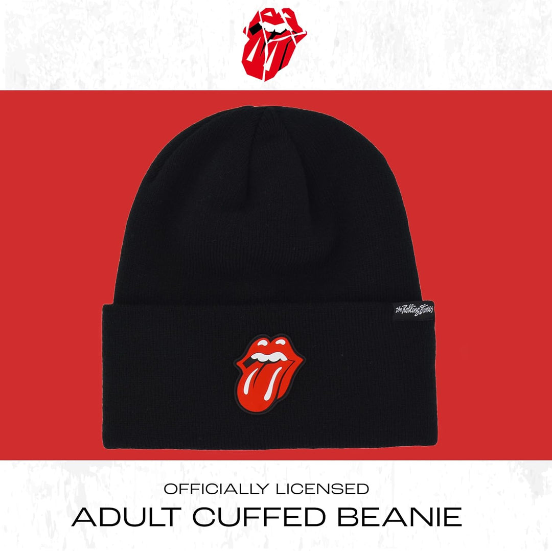 Concept One Unisex-Erwachsene The Rolling Stones Winter Knit Cap mit Rubber Patch Lippen Logo und Ma