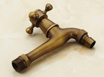 Vintage Wasserhahn Antik Messing 1/2 Zoll Wandmontage für Badezimmer Küche Toilette Garten (ein ausg