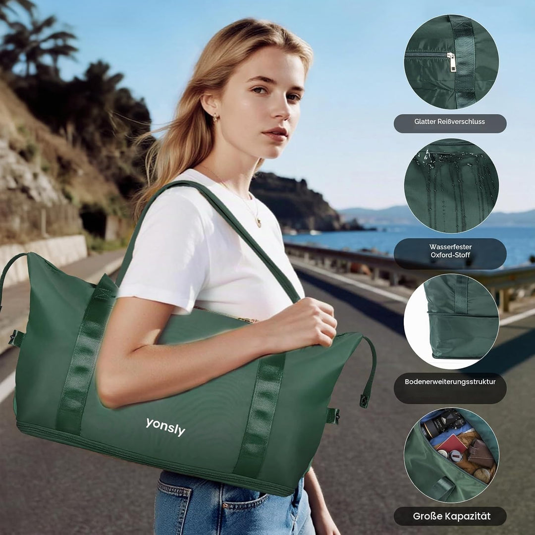 Reisekoffer Set 4-teilig, Trolley Kofferset mit 1 Reisetasche, 1 Kulturbeutel, Rollkoffer Handgepäck