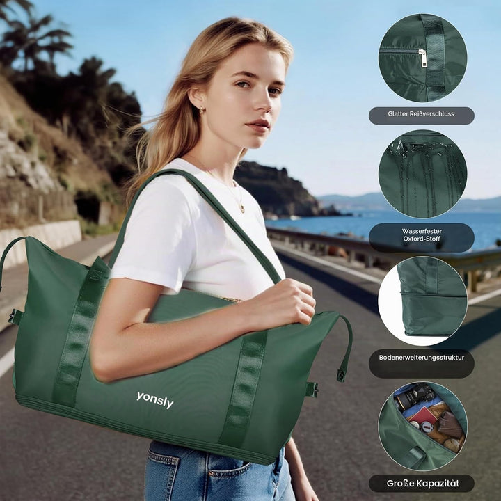 Reisekoffer Set 4-teilig, Trolley Kofferset mit 1 Reisetasche, 1 Kulturbeutel, Rollkoffer Handgepäck