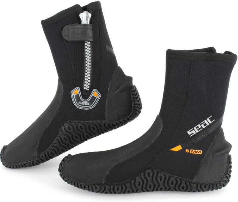 Seac Basic HD, Füssling aus 5 mm Neopren und fester Laufsohle, Taucherschuhe für Geräteflosse XXL, X