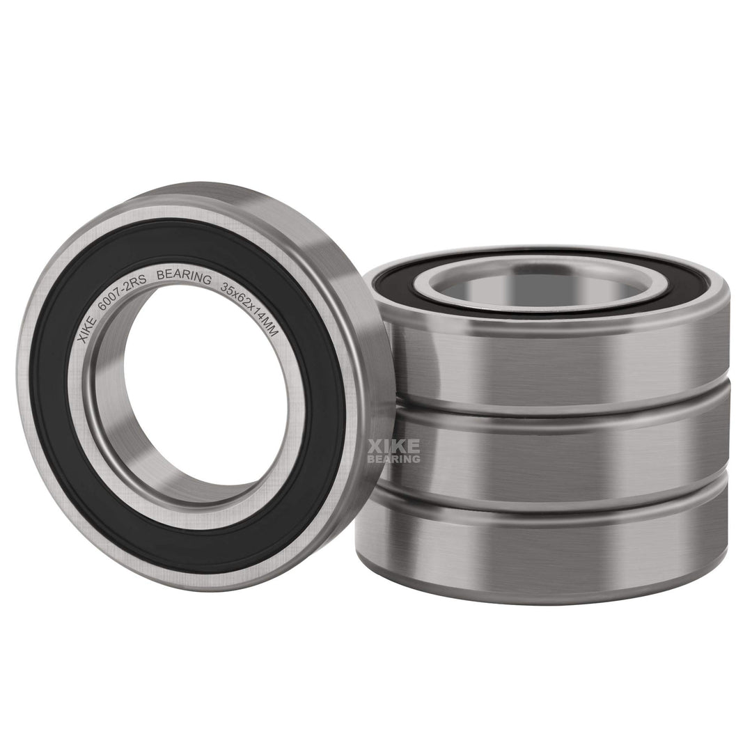 XiKe 6007-2RS kugellager 35x62x14mm (4er Pack) - 100Cr6 Lagerstahl & vorgeschmiert - Doppelte Gummid