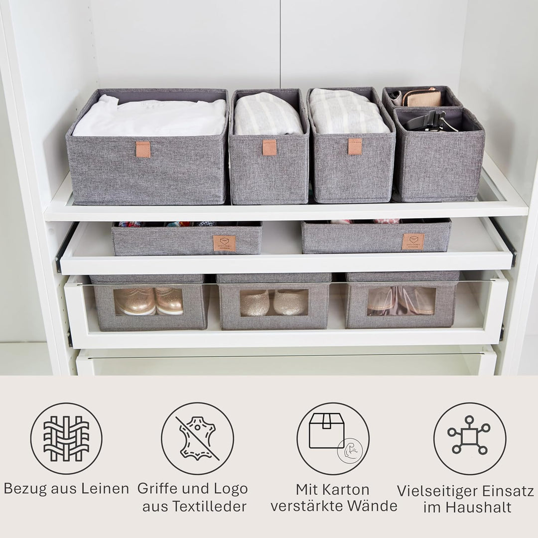 LOVE !T STORE !T Premium Home Storage | Schubladen Organizer Set 5 tlg. | 1x 30x30x15cm 2x 30x15x15c