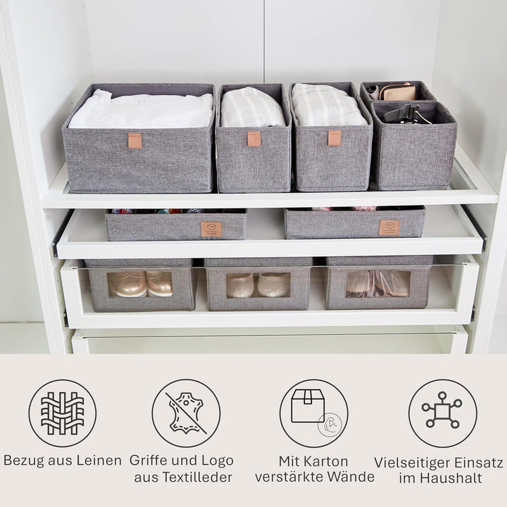 LOVE !T STORE !T Premium Home Storage | Schubladen Organizer Set 5 tlg. | 1x 30x30x15cm 2x 30x15x15c