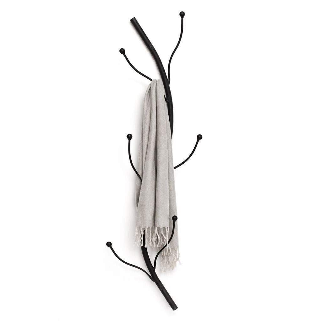 DanDiBo Wandgarderobe Schwarz Metall 93861 Flora Garderobe Wand Garderobenhaken Flurgarderobe Kleide