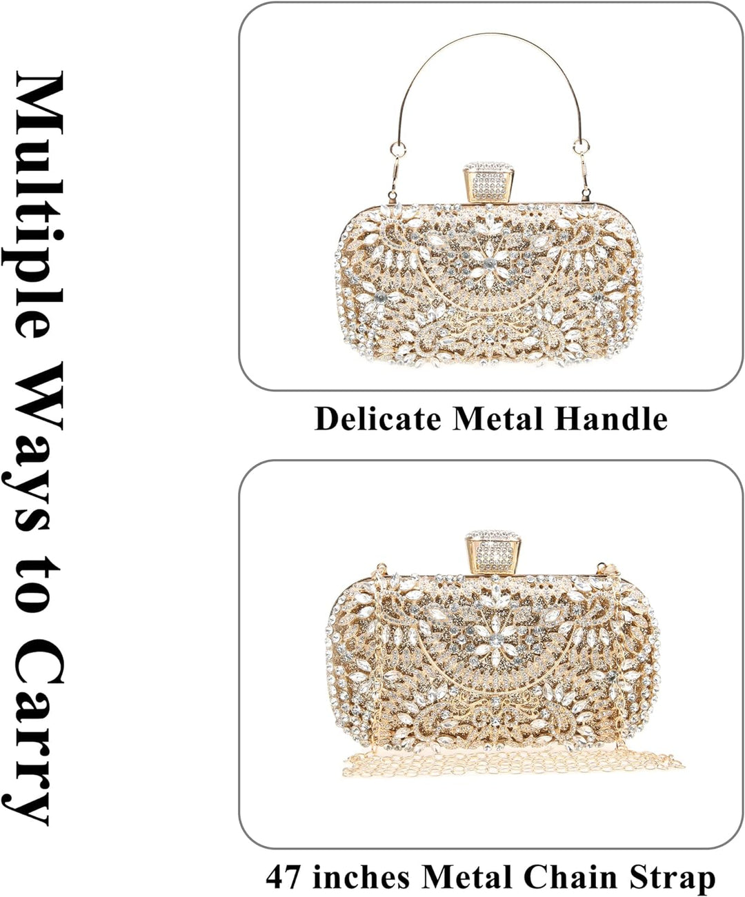 COAIMANEY Damen Glitzernde Clutch, Abendtasche Unterarmtasche Umhängetasche mit Strass-Pailletten un