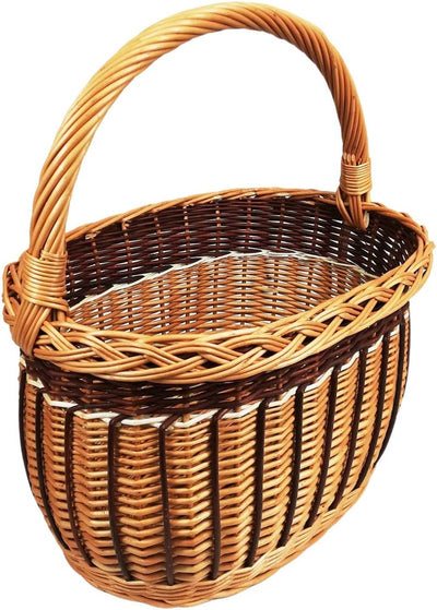 Weidenkorb, Einkaufskorb, Obst- oder Gemüsekorb, Pilzkorb, Picknickkorb 36 x 27 / H 25/43 cm