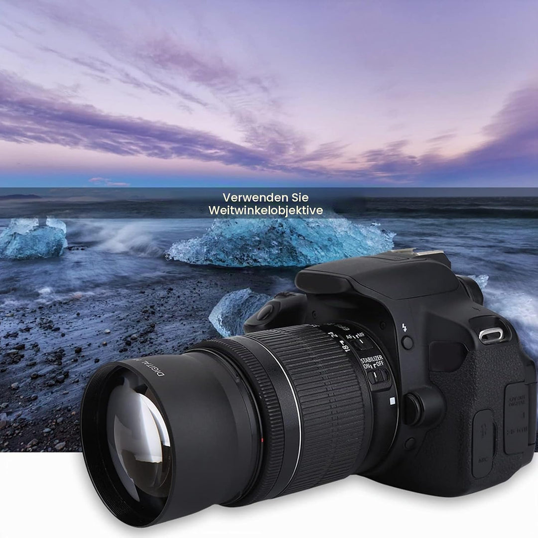 52 Mm 0,45 X Weitwinkelobjektiv mit Makroteil, für Kamera Digital SLR Universal-Konvertierungs-Makro