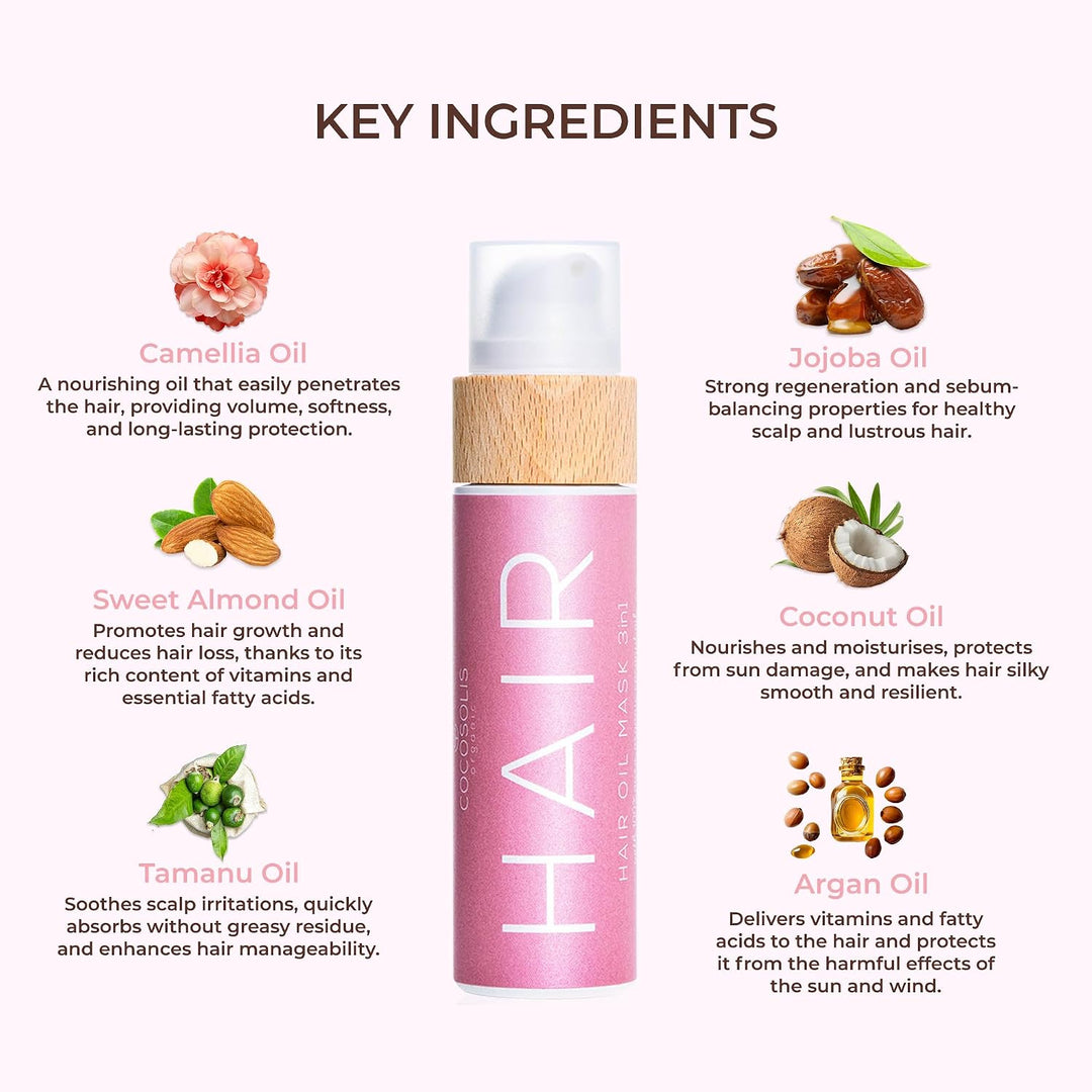 COCOSOLIS HAIR Haaröl stärkt und regeneriert kaputtes Haar, Stimuliert schnelles Haarwachstum, Beugt