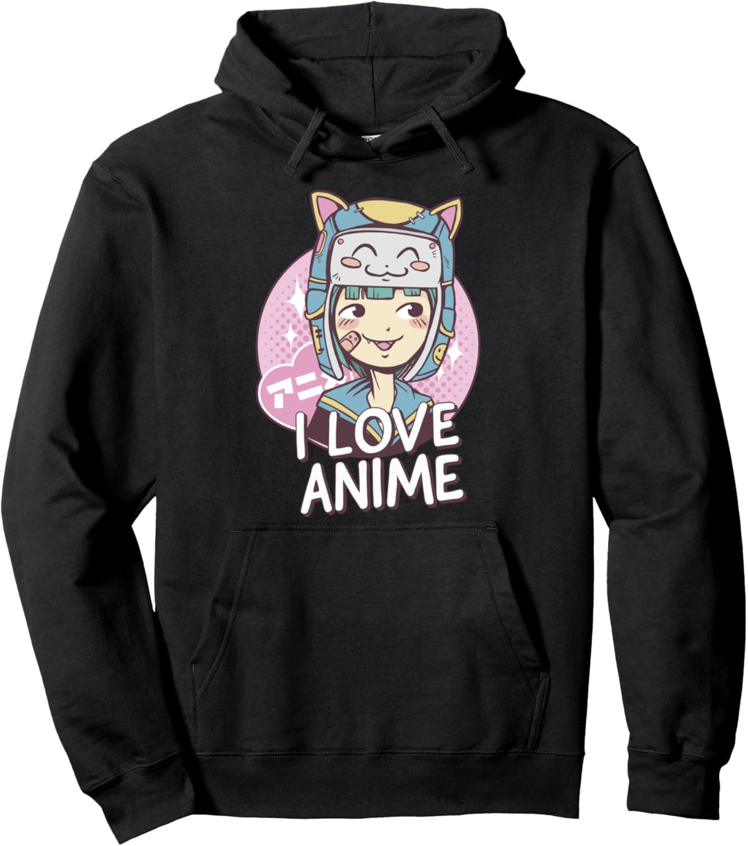 Süsses Anime Mädchen | I Love Anime | Ich Liebe Anime Pullover Hoodie