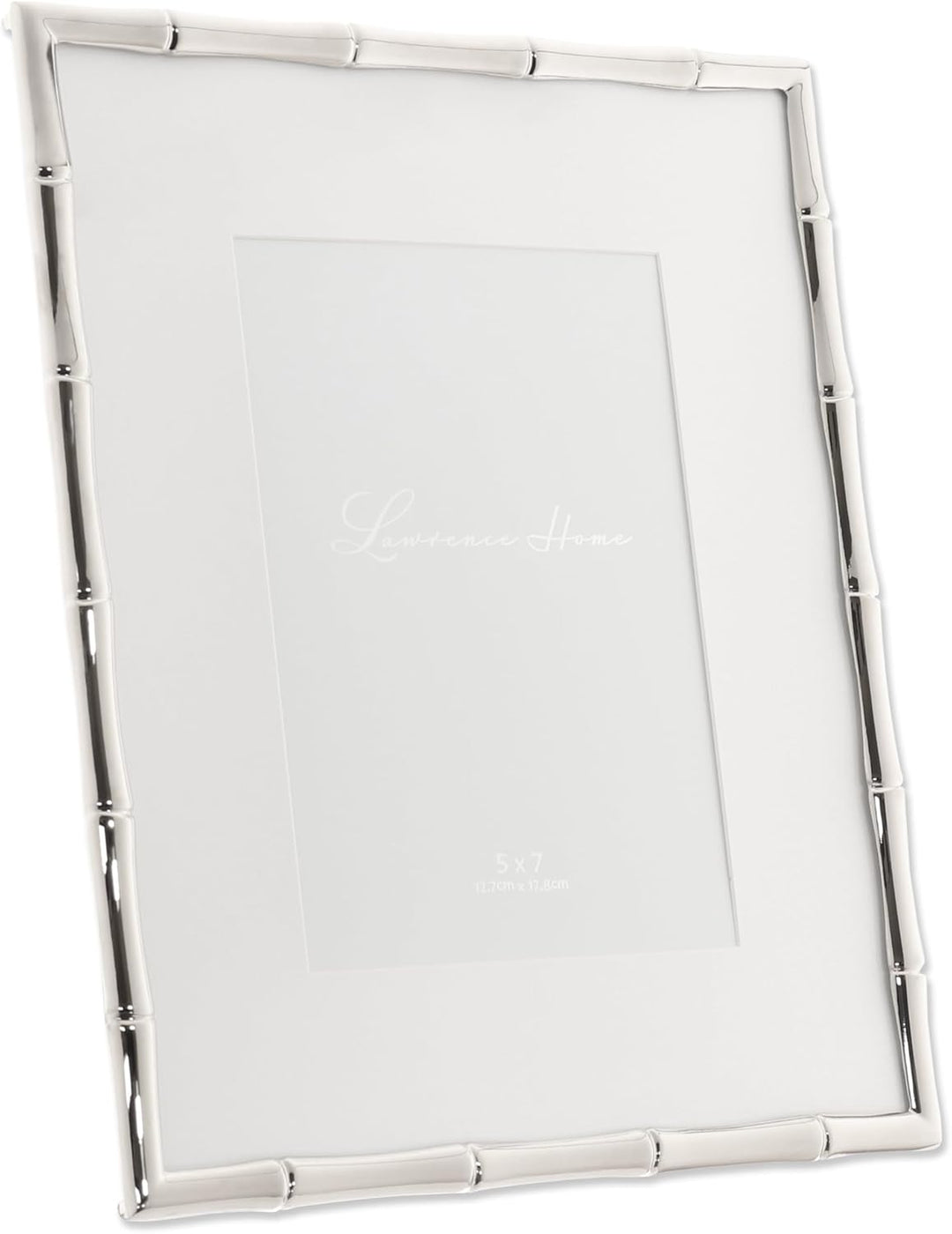 Lawrence Frames Bamboo Design Metallrahmen, 20,3 x 25,4 cm, mattiert, 5 x 7, Silber 8x10 (5x7 Mat) s