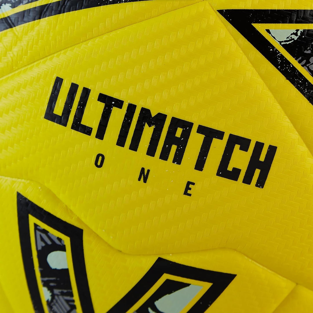 Mitre Ultimatch Fussball | verbesserte Ballkontrolle Fluoreszierendes Gelb/Schwarz/Circular-Grau 3,
