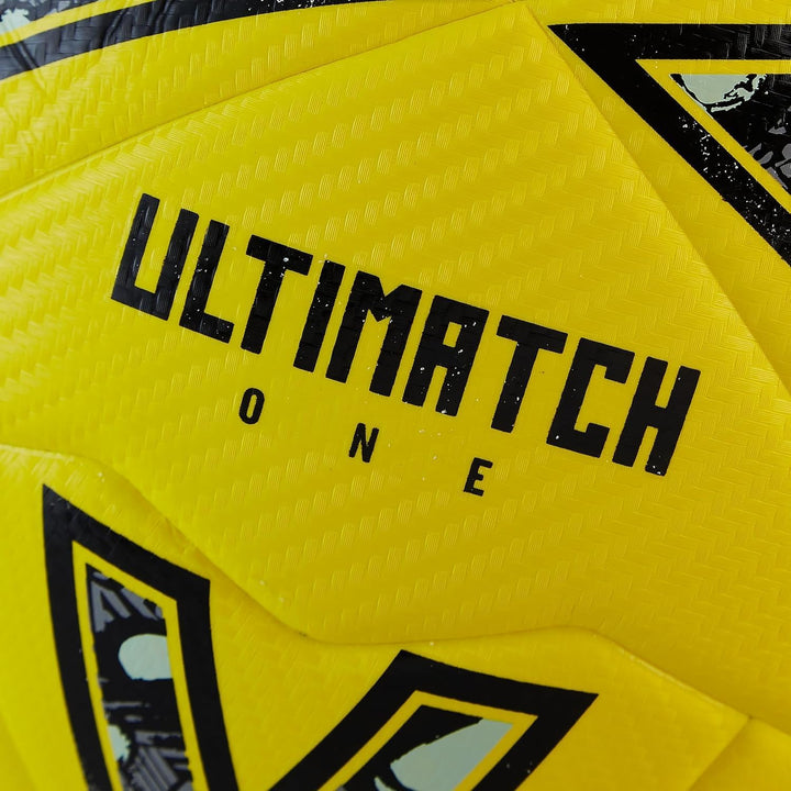 Mitre Ultimatch Fussball | verbesserte Ballkontrolle Fluoreszierendes Gelb/Schwarz/Circular-Grau 3,