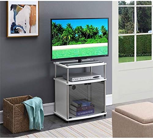 Convenience Concepts with Black Glass Cabinet Designs2Go TV-Ständer mit schwarzem Glasschrank, Glas,