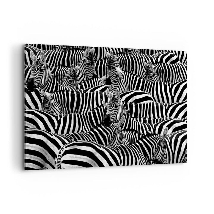 ARTTOR Bilder auf Leinwand 100x70cm Leinwandbild Tiere Zebra Streifen Gross Wanddeko Bild Schlafzimm