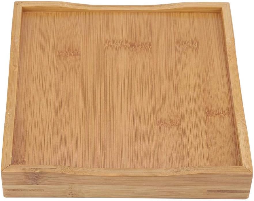 TOPINCN Bambusentwässerung Art Tee Tabellen Serviertablett Japanische/Chinesische Art Mini Square Ko