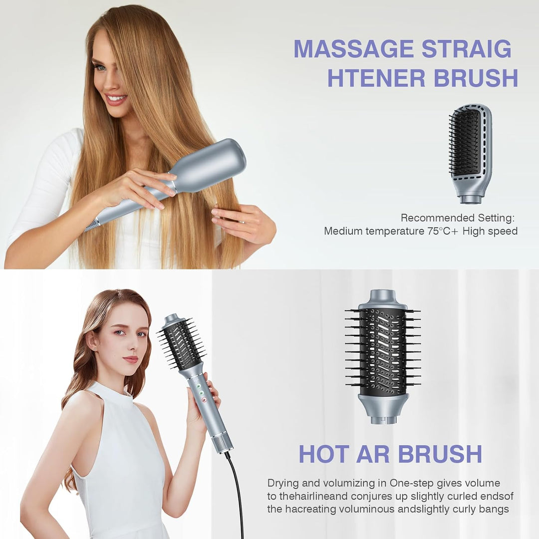 Air Styler, 110,000 RPM High-Speed Ionen Haartrockner mit Föhn, Warmluftbürste Haarstyler, 20m/s Luf