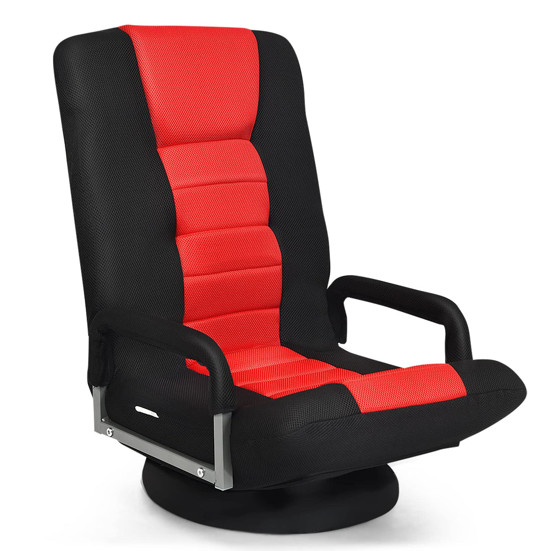 RELAX4LIFE Bodenstuhl Klappbar, Bodensessel mit 7-Fach Verstellbarer Rückenlehne &amp; 360° drehbarem So