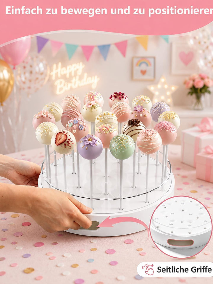Leicht Cake Pop Ständer 2 Stück: Cakepopständer 22 Löcher Acryl mit Griffen | Lollipop Ständer zum D