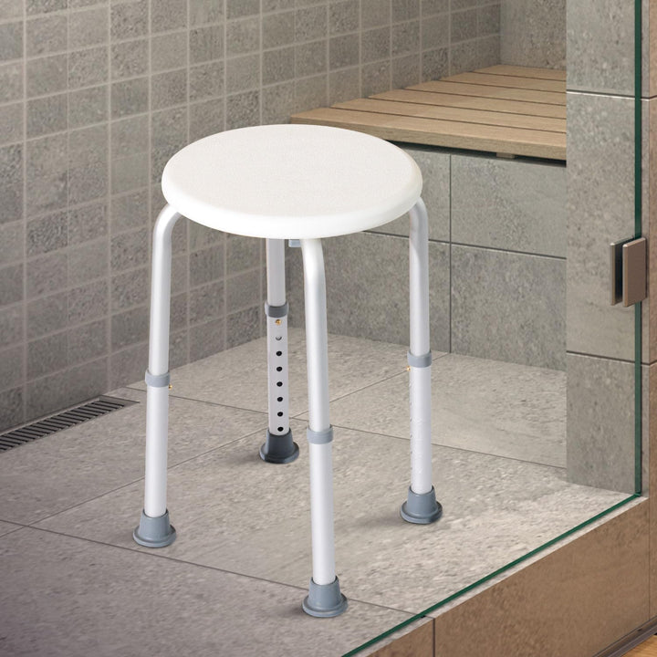Homcom® Duschstuhl Badehocker Badestuhl Duschhocker Duschsitz Badhilfe höhenverstellbar (Duschhocker