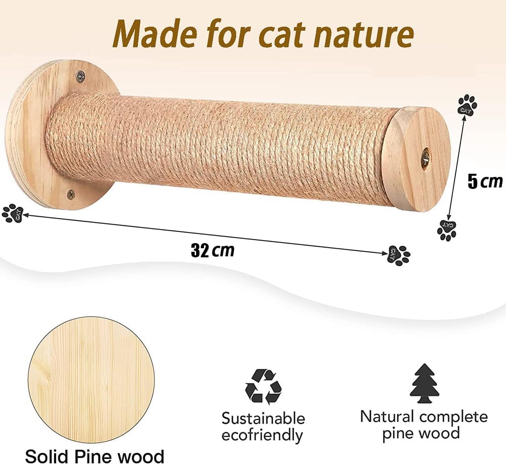 Kletterwand Katzen,53cmx47cm Katzenhängematte & 2 Kratzbaum, Kängematten Katzen Wand Bis Zu 10 Kg,Ka
