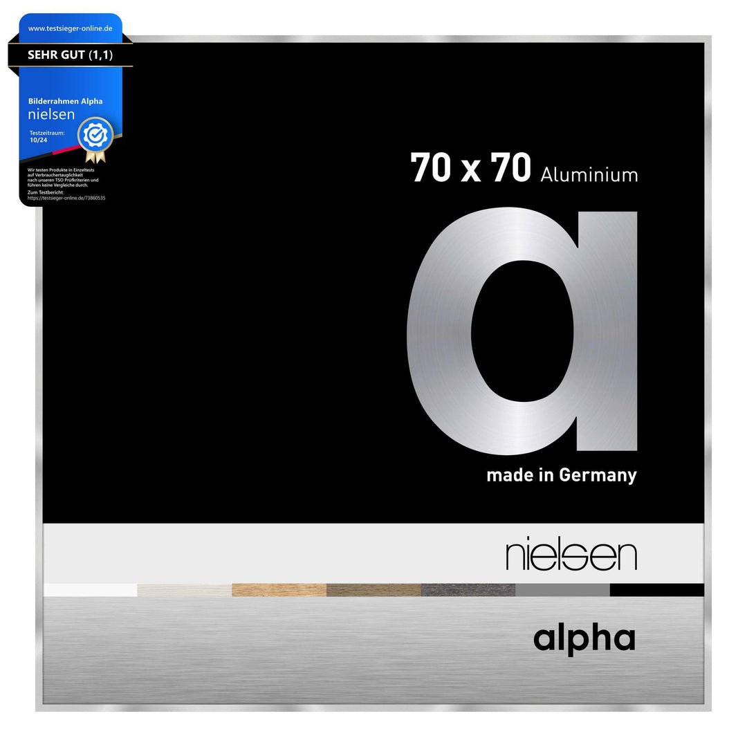nielsen Aluminium Bilderrahmen Alpha, 70x70 cm, Silber Silber 70 x 70 cm, Silber 70 x 70 cm