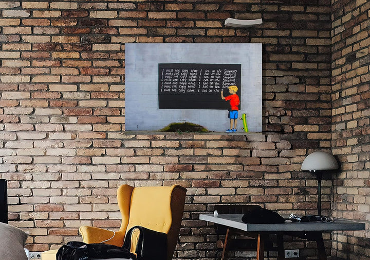 Simpsons Bart By Banksy Leinwanddruck, Zitate auf Bildern, Graffiti-Kunstwerk, 76 x 50 cm 76cm x 50c