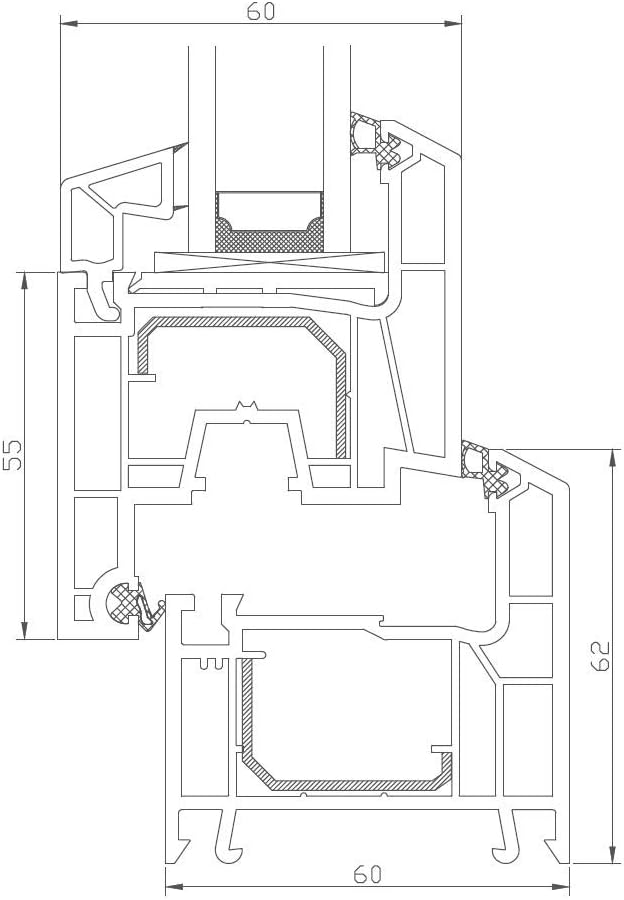 Kellerfenster - Kunststofffenster - Fenster - 3 fach Verglasung - innen Weiss/aussen anthrazit - BxH