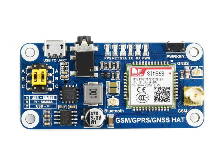 Waveshare GSM/GPRS/GNSS HAT Expansion Board Compatible with Raspberry Pi,with Low-Power Consumption
