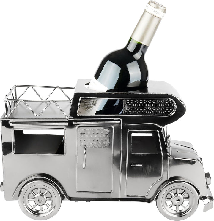 BRUBAKER Weinflaschenhalter Wohnmobil - Metall Flaschenhalter Camping - Wein Geschenk für Camper - F