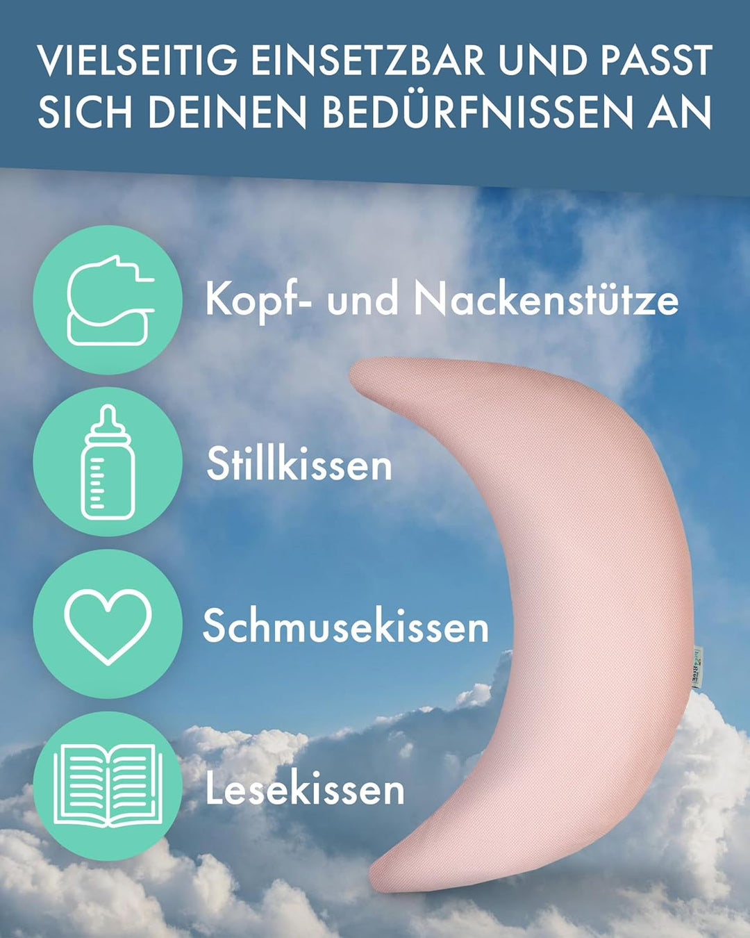 pic Bear Stillkissen - Stillmond - hochwertiges Lesekissen - anschmiegsames Lagerungskissen aus Baum