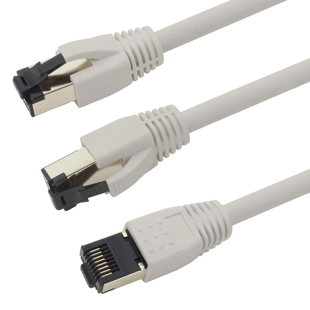 1aTTack.de 10m Cat 8 Netzwerkkabel CAT8 Kabel Grau - 5 Stück Cat.8 Lan 2000 Mhz 40 Gbit s 40GBase-T