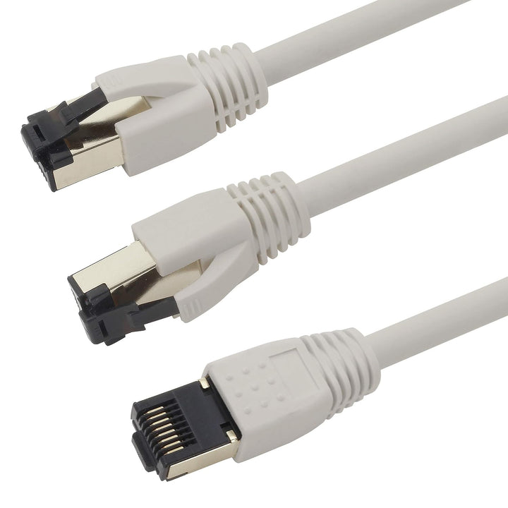 1aTTack.de 10m Cat 8 Netzwerkkabel CAT8 Kabel Grau - 5 Stück Cat.8 Lan 2000 Mhz 40 Gbit s 40GBase-T
