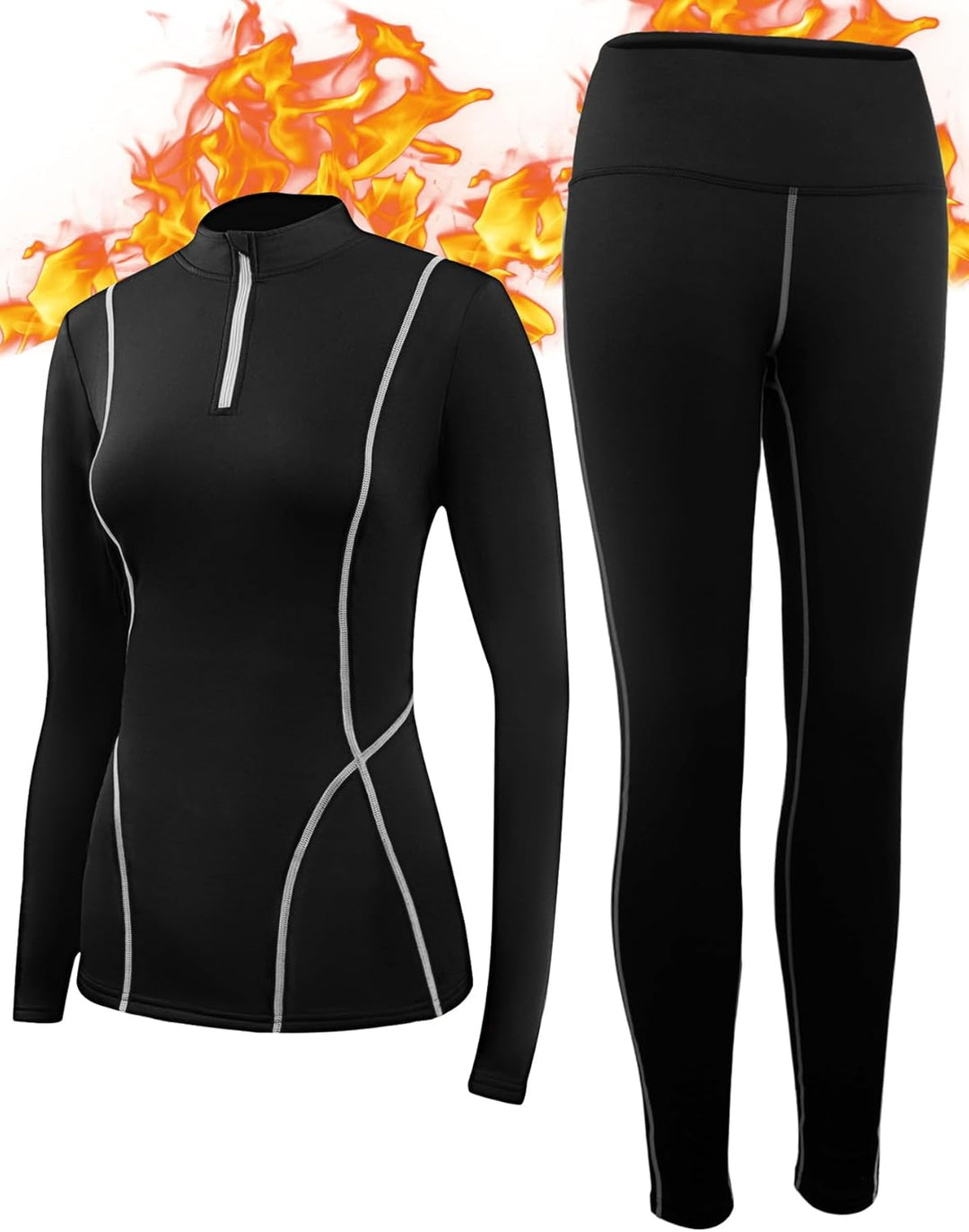 SIMIYA Thermounterwäsche Damen, Skiunterwäsche Funktionsunterwäsche Set Extra Warm und Atmungsaktiv