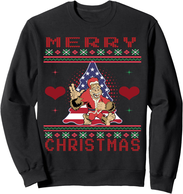 Weihnachten Bigfoot Hässlicher Pullover Santa Sasquatch Sweatshirt