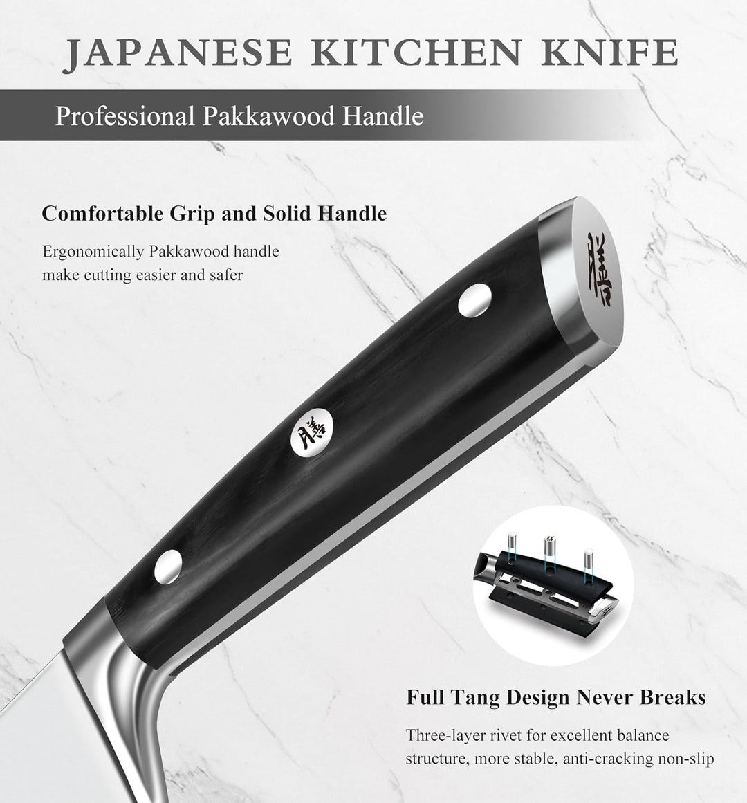 SHAN ZU Kochmesser Nakiri Küchenmesser Profi Messer Chefmesser 16.5 cm Allzweckmesser Deutscher Edel