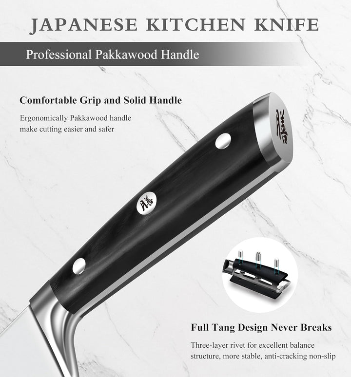 SHAN ZU Kochmesser Nakiri Küchenmesser Profi Messer Chefmesser 16.5 cm Allzweckmesser Deutscher Edel