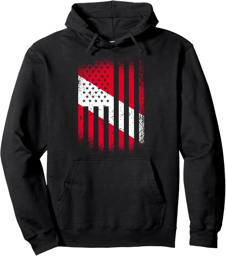 Taucher unten Flagge Amerikanische Flagge Scuba Diver Pullover Hoodie