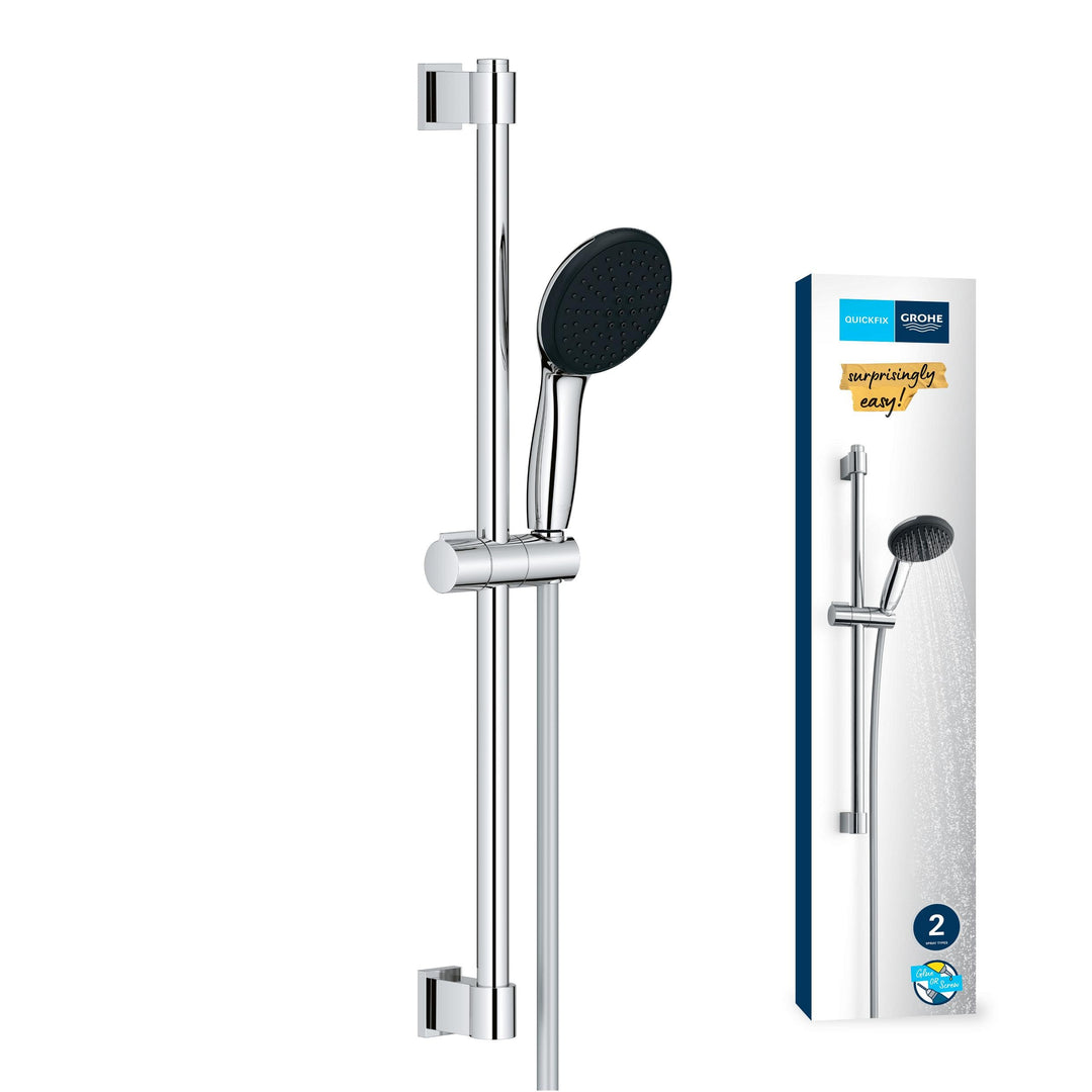 GROHE Vitalio 110, Duschset, 14l pro Min (Duschstangenset mit: Duschkopf 2 Strahlarten, 1,75m Schlau
