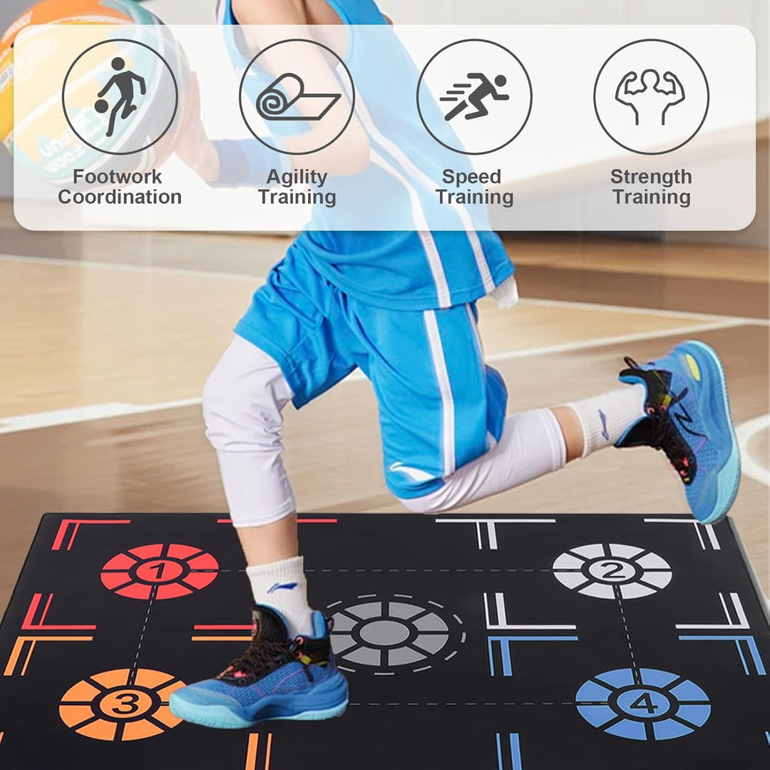 Matte Ballkontrolle Schritt Trainingsmattem, Gummi Trainingsmatte Geschenke Basketball Trainingsmatt