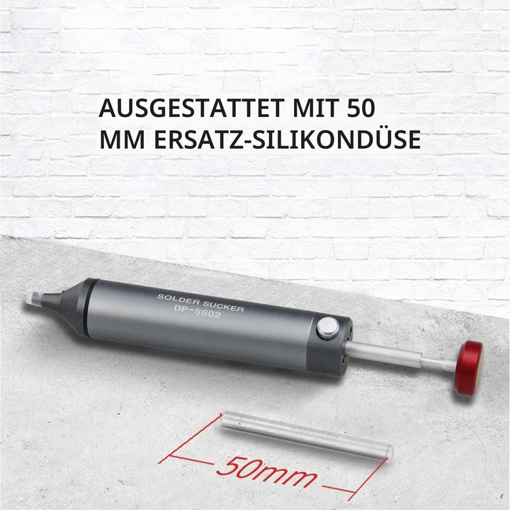 FrogBro Entlötpumpe, Nicht verstopfende Solder Sucker, 2 Silikondüsen, 2 Entlötlitze, Hitzebeständig