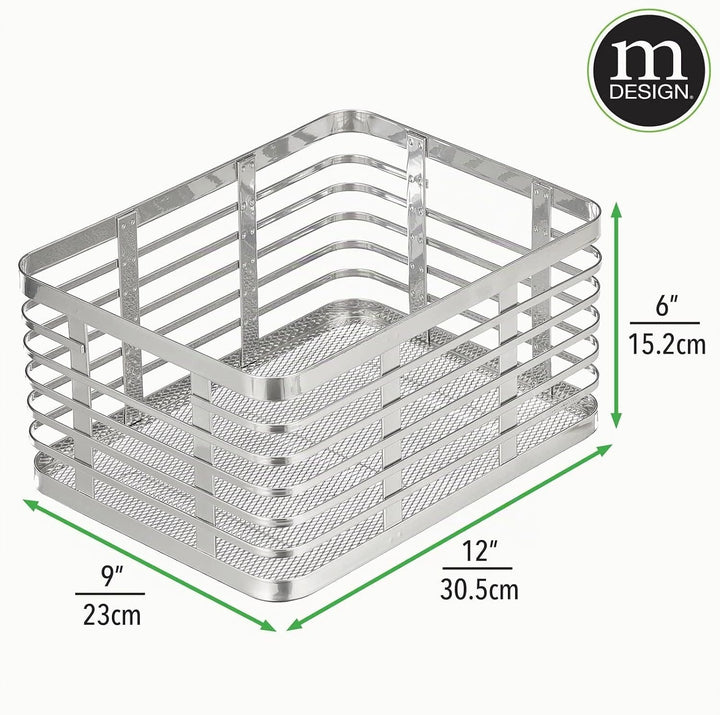 mDesign Allzweckkorb für das ganze Zuhause – tragbarer Aufbewahrungskorb aus Metall für Küche, Vorra