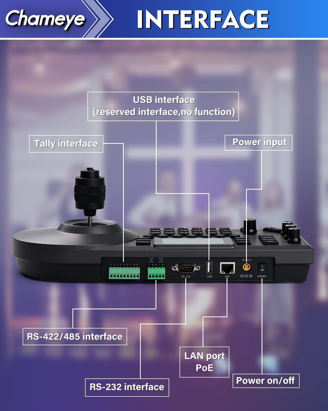Chameye NDI HX3 PTZ Kamera Set 20x Optischer Zoom KI-Auto-Tracking 3G-SDI HDMI USB3.0, mit 2 Stück 2