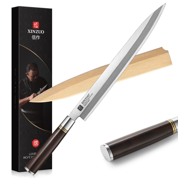 XINZUO 30cm Sashimi Messer X7Cr17MoV Edelstahl, Traditionelles japanisches Kunsthandwerk Yanagiba Fi