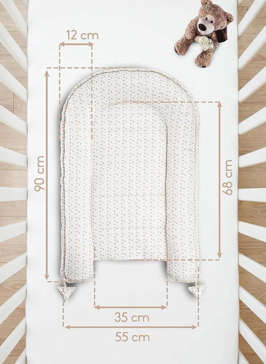 PIMKO Babynest 2seitig Minky Babynestchen für Baby Kuschelnest Babykokon für Säuglinge und Neugebore