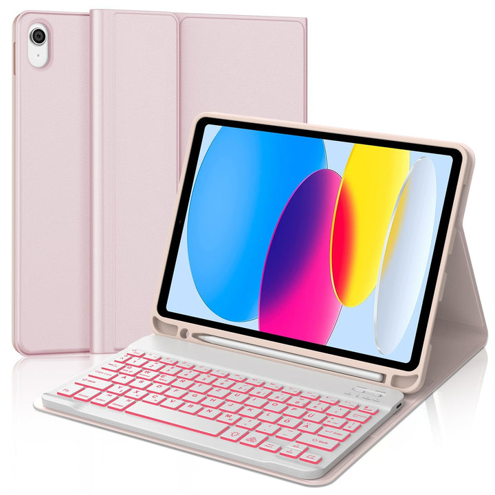JADEMALL Für iPad A16 11./10. Gen Tastaturhülle mit Beleuchtung QWERTZ | Für iPad A16 Hülle mit Tast